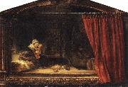 REMBRANDT Harmenszoon van Rijn The Holy Family with a Curtain china oil painting reproduction